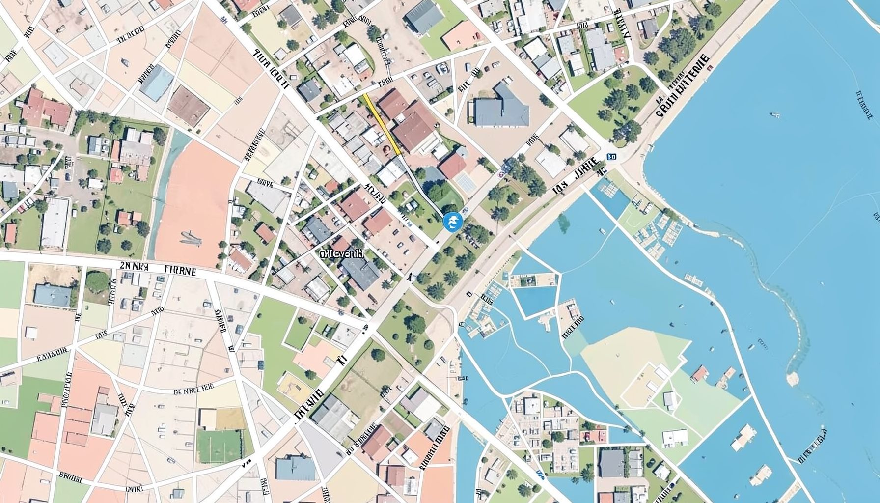 Map showing downtown St. Petersburg Florida location near 2nd Ave NE and 1st Street